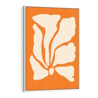 Obraz w ramie 70x100 - Wibracje Barw - abstrakcyjny boho plakat, pomarańczowe tło - rama biała