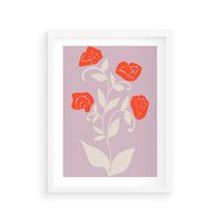 Plakat w ramie 40x50 - Migotliwe Widzenie Kwiatów - nowoczesny plakat, roślinne motywy - rama biała
