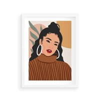 Plakat w ramie 40x50 - Kobiece Wibracje - nowoczesny plakat, styl retro - rama biała