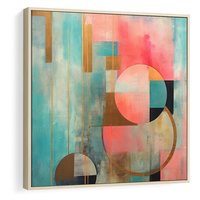 Obraz w ramie 50x50 - Abstrakcyjny Bałagan - abstrakcja, obraz olejny - rama drewno