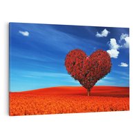 Obraz na płótnie 70x50 - Drzewo serca: Połączenie z niebem - drzewo, serce
