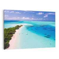 Obraz na płótnie 70x50 - Tropikalna wyspa nad oceanem - tropikalna, wyspa