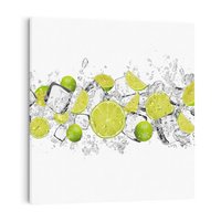 Obraz na płótnie 70x70 - Rześkość i smak - limonki, lód