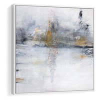 Obraz w ramie 80x80 - Kontrastujące Chaosy - abstrakcja, kontrast - rama biała