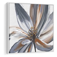 Obraz w ramie 50x50 - Olejne kwiaty - wyraz emocji - kwiaty, malowane - rama biała