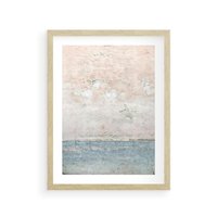 Plakat w ramie 30x40 - Obraz Starej Ściany z Delikatnymi Odcieniami - ściana, stara ściana - rama drewno