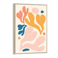 Obraz w ramie 80x120 - Granice Inspiracji - abstrakcyjne dziwne formy, nowoczesny plakat - rama drewno