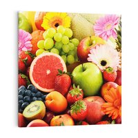 Obraz na płótnie 70x70 - Smakowite owocowe zbiory - owoce, winogrona