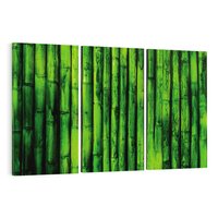Obraz na płótnie 120x80 - Bambusowy urok zielonej harmonii - bambus, zieleń