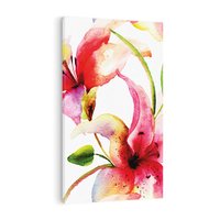 Obraz na płótnie 50x70 - Kwiaty w akwareli - delikatne piękno - kwiaty, akwarela