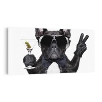 Obraz na płótnie 120x60 - Boxer Drink Zabawa - pies, boxer