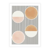 Plakat bez ramy 40x50 - Przenikające Kształty - abstrkacyjna nowoczesna sztuka, koła okręgi