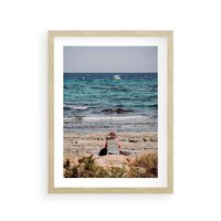 Plakat w ramie 40x50 - Relaks na Plaży - wakacje, plaża - rama drewno