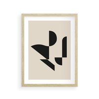 Plakat w ramie 40x50 - Rozkwitająca Abstrakcja - abstrakcyjne geometryczne kształty, minimalizm - rama drewno