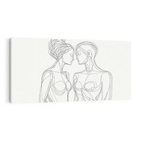 Obraz na płótnie 140x70 - Dialog z cieniami duszy - sztuka one line art, jedna kreska
