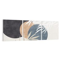 Obraz na płótnie 120x40 - Symfonia skradzionych chwil - cienie liści palmy, beżowe tłó