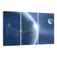 Obraz na płótnie 120x80 - Mistyczne spotkanie - księżyc, ziemia