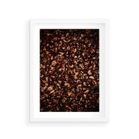 Plakat w ramie 40x50 - Jesienny Dywan - dywan z suchych liści, jesień - rama biała