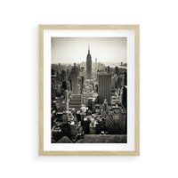 Plakat w ramie 40x50 - Dusza wielkiego miasta - Manhattan, Nowy Jork - rama drewno