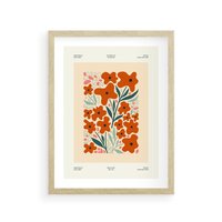 Plakat w ramie 40x50 - Refleksje Kolorowych Tajemnic - kwiaty, kompozycja - rama drewno