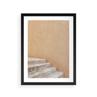Plakat w ramie 30x40 - Schod w Beżu - schody, minimalizm - rama czarna