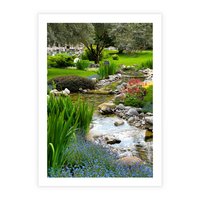 Plakat bez ramy 21x30 - Ogródowy Strumyk - strumyk, ogród