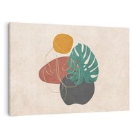 Obraz na płótnie 120x80 - Akwarelowa Magia Liści - grafika, styl mid century