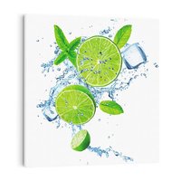 Obraz na płótnie 40x40 - Świeżość i Witalność - limonka, owoce