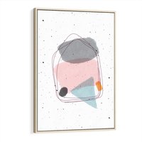 Obraz w ramie 80x120 - Migotliwa Opowieść - abstrakcyjna kompozycja, jak ręcznie malowana - rama drewno