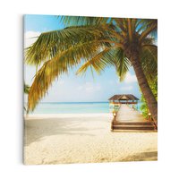 Obraz na płótnie 40x40 - Rajski relaks na Malediwach - Malediwy, plaża