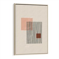 Obraz w ramie 80x120 - Przenikające Formy - nowoczesna sztuka, minimalizm - rama drewno