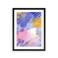 Plakat w ramie 40x50 - Rozbijające Plamy - abstrakcyjny plakat, pastelowe kolory - rama czarna