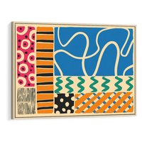 Obraz w ramie 120x80 - Etno Boho - etno ornamenty, boho klimat - rama drewno