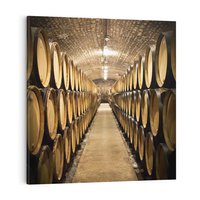 Obraz na płótnie 40x40 - Winniczka - winnica, beczki