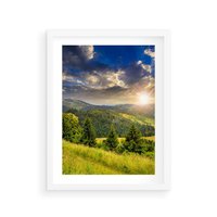 Plakat w ramie 30x40 - Pejzaż w perspektywie - pejzaż, perspektywa - rama biała