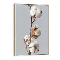 Obraz w ramie 50x70 - Bawełniana boho miękkość - bawełna, boho - rama drewno