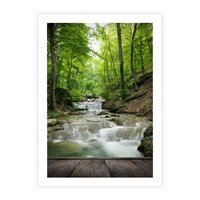Plakat bez ramy 21x30 - Plączący się strumień - rzeka, strumień