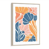Obraz w ramie 80x120 - Wibracje Kolorowych Wiatrów - kwiaty, pastelowe kolory - rama drewno