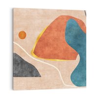 Obraz na płótnie 70x70 - Miedziana Ekspresja - abstrakcyjne kształty, plamy