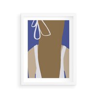 Plakat w ramie 40x50 - Kobieca Inspiracja - plakat retro, kobieta z kokardą - rama biała