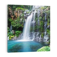 Obraz na płótnie 80x80 - Tropikalny Wodospad - wodospad, tropikalny