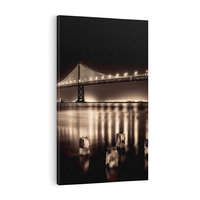 Obraz na płótnie 70x100 - Most nocą nad rzeką - noc, most