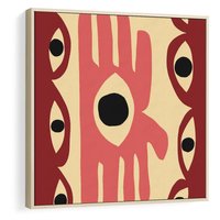 Obraz w ramie 80x80 - Migotliwe Kształty - abstrakcyjny obraz, boho styl - rama drewno