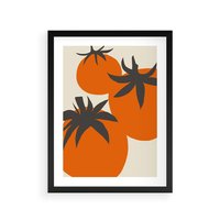 Plakat w ramie 50x70 - Jadalne Kształty - nowoczesny plakat do kuchni, pomidory - rama czarna