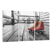 Obraz na płótnie 120x80 - Rolki Retro - Przejażdżka W Stylu - rolki, retro