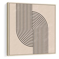 Obraz w ramie 50x50 - Puls Abstrakcji - abstrakcyjne linie, geometria - rama drewno