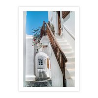 Plakat bez ramy 21x30 - Schody Uliczką W dół - schody, uliczka