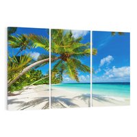 Obraz na płótnie 120x80 - Raj na Malediwach: Plaża, Morze i Palmy - Malediwy, plaża
