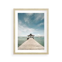 Plakat w ramie 50x70 - Magia Morza i Piękno Plaży - Hawaje, morze - rama drewno