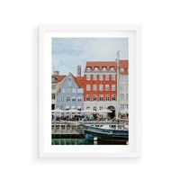 Plakat w ramie 30x40 - Miejska Dynamika - Dania, Kopehaga - rama biała